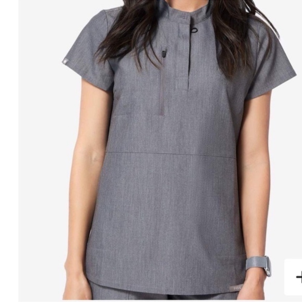 Figs Women’s Sucre Moto Top in Graphite Size Medium